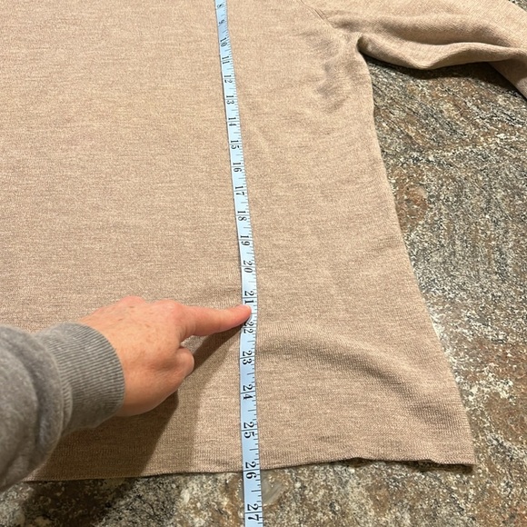 Tasso Elba Spa 100% Merino Wool Pullover Sweater Size L Neutral Tan Minimalist - Picture 5 of 7